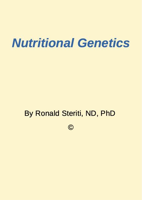 Nutritional Genetics